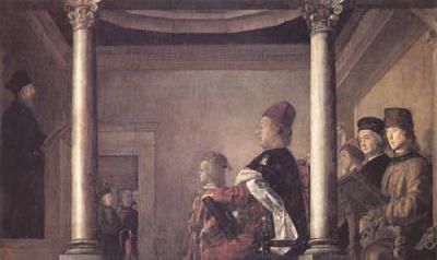  Federico da Montefeltro His son Guidobaldo and others Listening to a Discourse (mk25)